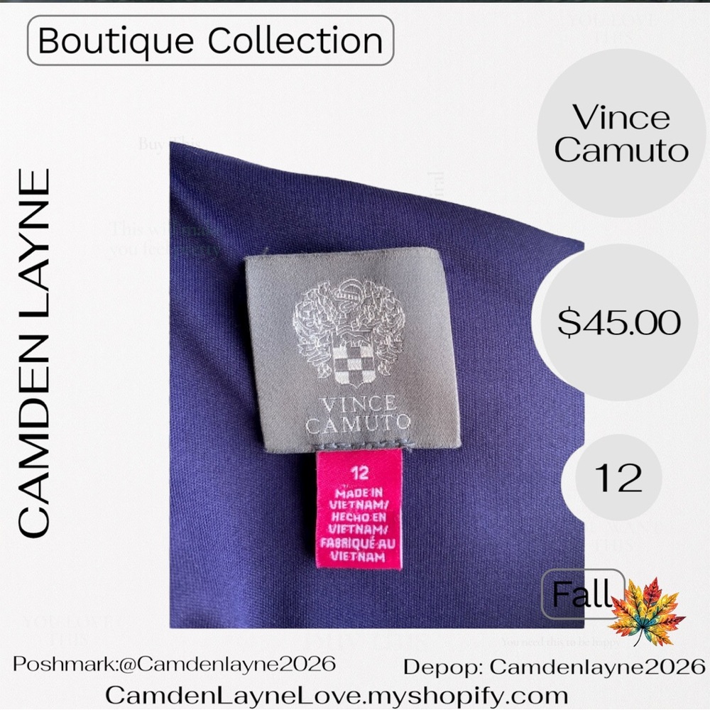 Vince Camuto Navy and White Diamond Print Mini Dress - Picture 5 of 8
